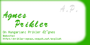 agnes prikler business card